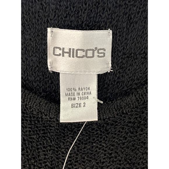 Chico’s Women’s Loose Knit Tank Top Color Black Size 2 NWT - Picture 3 of 8